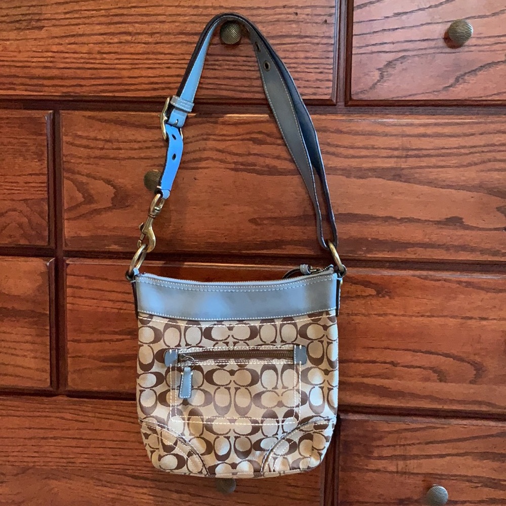 Coach Crossbody Bag in Blue and Brown